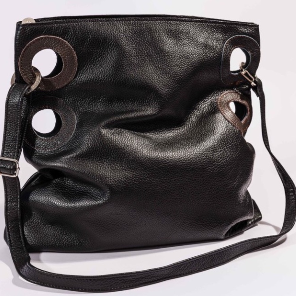 NWT Lucious Black Leather Shoulder Bag